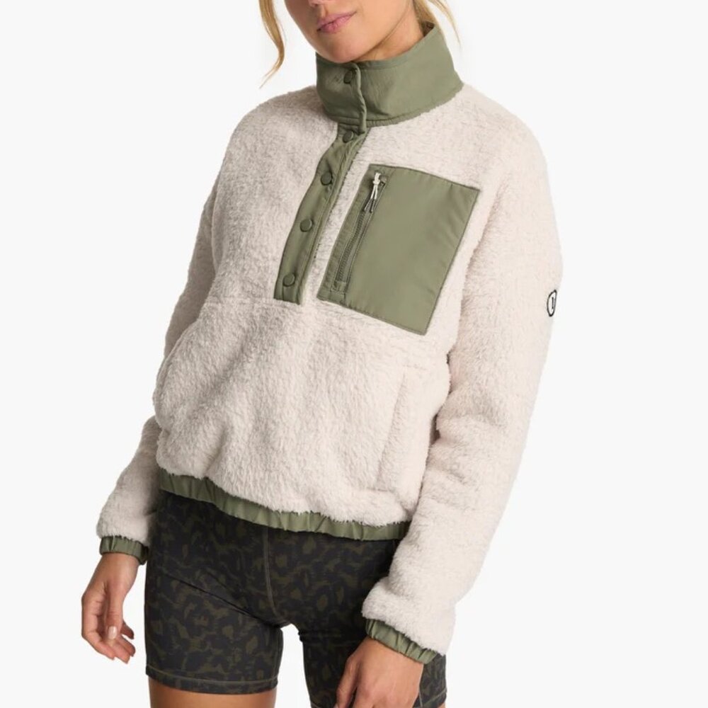 Vuori Cozy Sherpa Popover Pullover Dune Women's Small